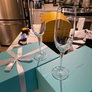 NEW Tiffany Crystal Champagne Flute Made in Italy